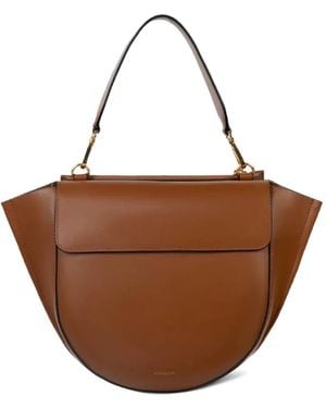 Wandler Hortensia Flap Satchel - Brown