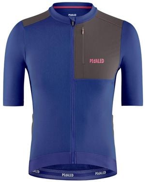 Pedaled Colour-Block Zip Jersey - Blue
