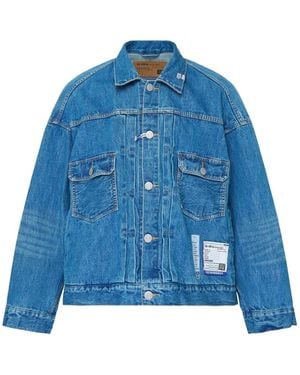 Maison Mihara Yasuhiro Logo-Patch Denim Jacket - Blue