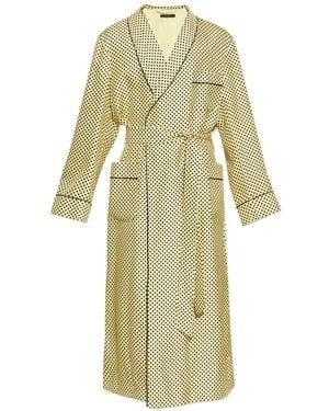 Tom Ford Polka-Dot Piped Nightwear - White