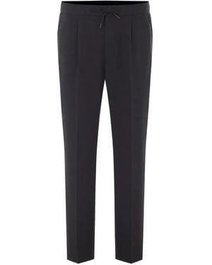 Herno Drawstring-Waist Straight-Leg Trousers - Blue