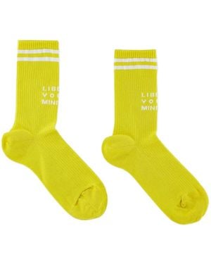 Liberal Youth Ministry Stripe-Detail Socks - Yellow