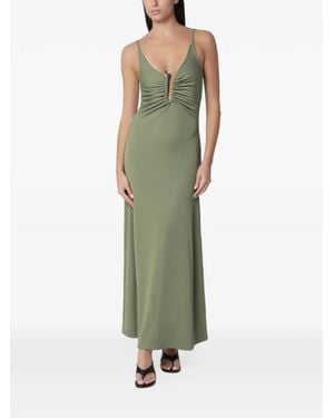 Christopher Esber Droplet Crystal-Clasp Maxi Dress - Green