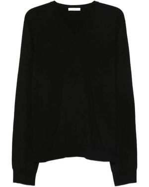 The Row V-Neck Wool Jumper - Black