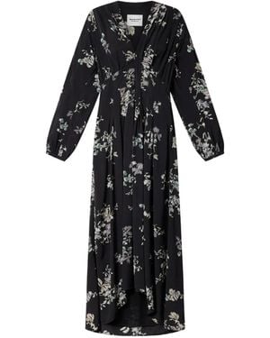 Isabel Marant Lynoa Floral-Print Maxi Dress - Black
