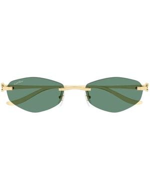 Cartier Panthère Geometric-Frame Sunglasses - Green