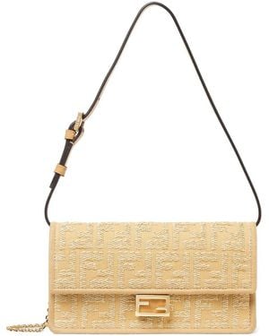 Fendi Ff Motif Clutch Bag - Metallic