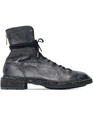 Guidi Schnürstiefel Aus Leder - Schwarz