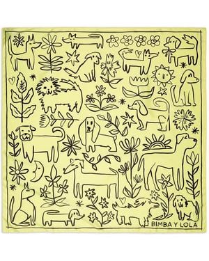 Bimba Y Lola Dog-Sketch Scarf - Metallic