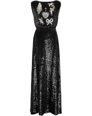 Temperley London Adalina Sequin-Embellished Maxi Dress - Black