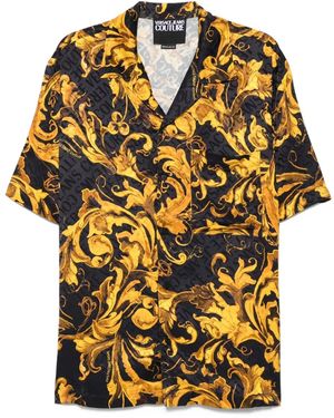 Versace Jeans Couture Barocco-Print Short-Sleeves Shirt - Yellow