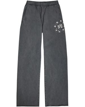 Duke & Dexter Ny Paint-Splatter Print Cotton Joggers - Grey