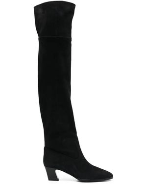 Aquazzura Nomad 50 Over-The-Knee Suede Boots - Black