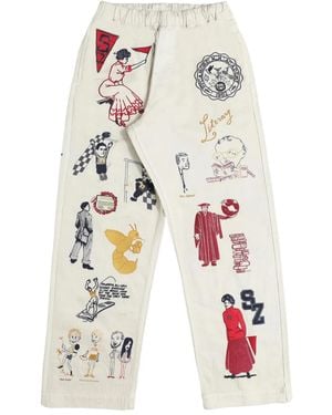 Samuel Zelig Varsity Elasticated Graphic Trousers - ホワイト