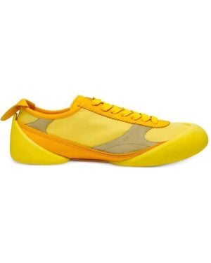 McQueen Panelled Lace-Up Trainers - Yellow