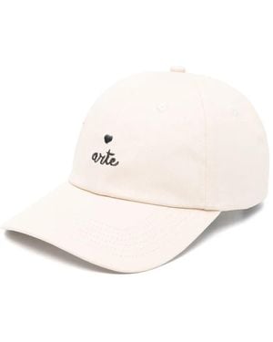 Arte' Heart Logo-Embroidered Baseball Cap - Natural