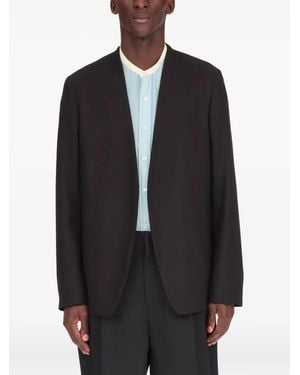 Maison Margiela Collarless Vigin-Wool Blazer - Black