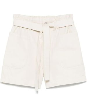 DKNY Belted Shorts - White