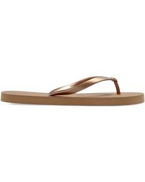 Melissa Odabash Logo-Detail Flip Flop - Brown