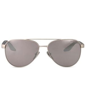 Prada Linea Rossa Gafas de sol con puente doble - Gris