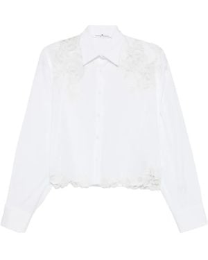 Ermanno Scervino Lace-Panel Scalloped-Hem Shirt - White