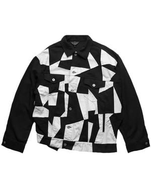 COMME DES GARÇON BLACK Patchwork Twisted Denim Jacket - Black
