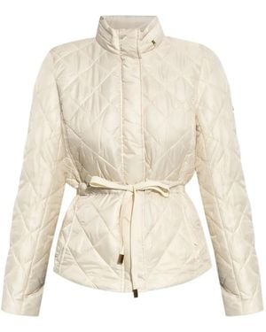 ジャケット MICHAEL KORS Women Jackets MF1202GGBX BEIGE Michael Kors Buttery Leather Zip Front Beige Motto Jacket