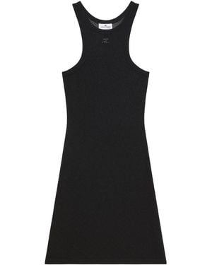 Courreges Cotton Mini Dress With Racerback Design - Black