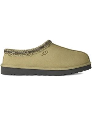 UGG Tasman Logo-Detail Suede Mules - Green