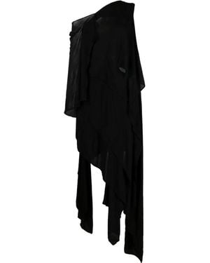 Yohji Yamamoto Asymmetric Cotton-Blend Dress - Black