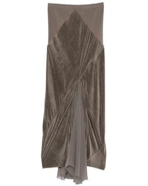 Rick Owens Midi-Rok Met Vlakken - Bruin