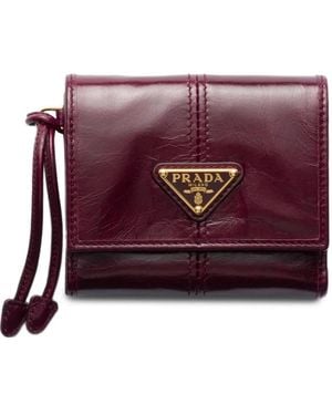 Prada Small Leather Wallet - Purple