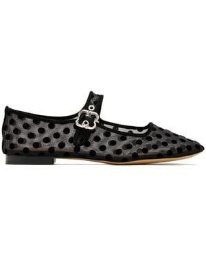 Sam Edelman Polka-Dot Mesh Ballet Flats - Black
