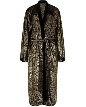 Roberto Cavalli Fil Coupé Leopard Print Coat - Brown