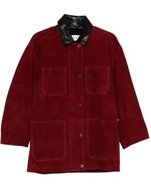 Nour Hammour Barn Suede Jacket - Red