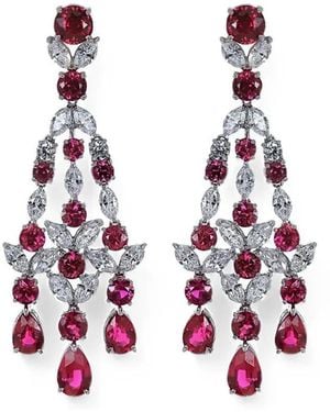 Fantasia by Deserio Ruby Cubic Zirconia Chandelier Earrings - White