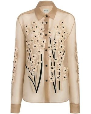 KHAITE Floral Argo Shirt - Natural