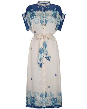 Carolina K Valerie Kaftan Belted Dress - Blue