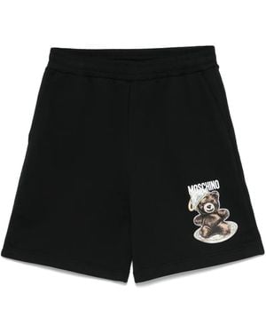 Moschino ベアプリント トラックショーツ - ブラック