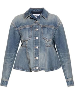 McQueen Denim Jacket With Peplum - Blue