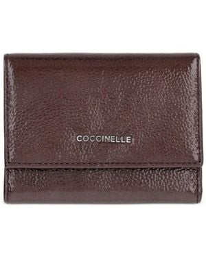 Coccinelle Portemonnaie Aus Lackleder - Braun