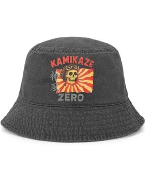 Melt Graphic-Print Bucket Hat - Black