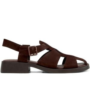 Camper Dana Woven Buckled Sandals - Brown