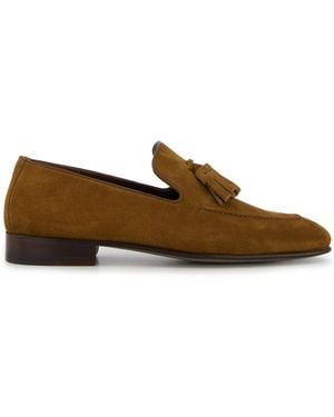 Manolo Blahnik Chester Suede Loafers - Brown