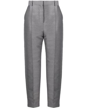 TOTEME Cropped Pintuck Trousers - Grey