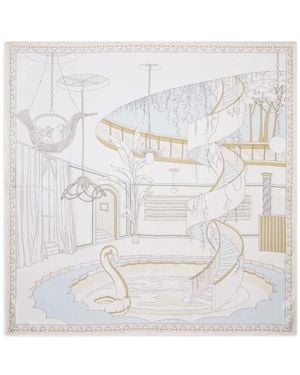 Tory Burch The Pool Silk Square Scarf - White