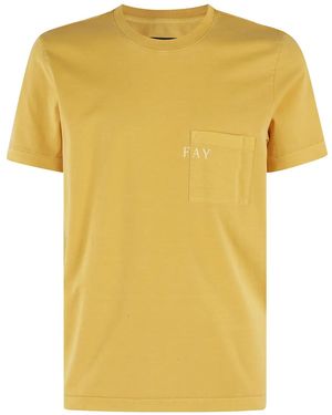 Fay T-Shirt À Poche Poitrine - Yellow