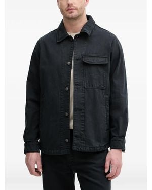 ARMANI EXCHANGE Logo-Embroidered Denim Jacket - Black