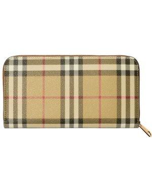Burberry Check Zip Wallet - Natural
