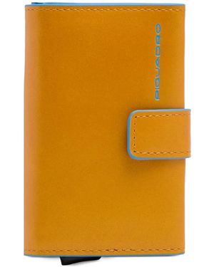 Piquadro Pop-Up Leather Cardholder - Yellow